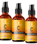 DOUBLE SIZED 2Oz Vitamin C Serum for Face with Hyaluronic Acid and Vitamin E Brightening Face Serum 3Pack
