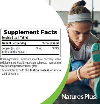 Naturesplus Copper 3 Mg - 90 Tablets - Supports Overall Wellness - Gluten - 90 Servings
