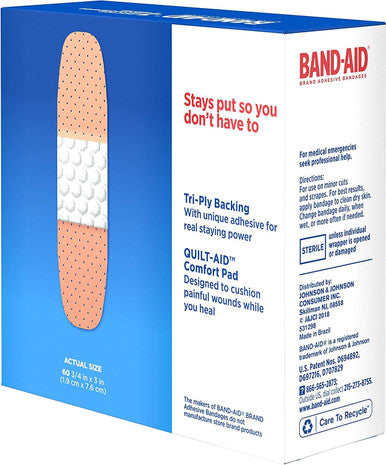 Band-Aid Plastic Strips All One Size 60 Each (Pack Of 7)
