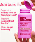 Love Wellness Healthy V Vitamin Women'S Vaginal Health Supplement Ph Balance Gut Health & Immune Support Supplement Balance Of Candida Yeast With Turmeric Garlic & Coconut Oil 30 Count