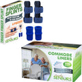 Simply Seniors Finger Splints For Trigger Finger & Commode Liners Disposable - Finger Brace For Arthritis Injury Sprain & Pain For Index Middle & Ring Finger - 100 Strong Portable Toilet Bags For Bedside Commode