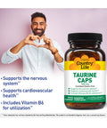 Country Life Taurine Caps Supports Cardiovascular Health And Nervous System 500Mg 100 Vegan Capsules Certified Gluten Free Certified Vegan