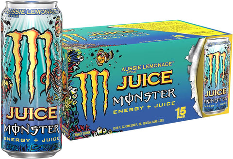 Monster Rehab Tea + Lemonade + Energy, Energy Drink 15.5 Ounce | Energy Iced Tea, Pack of 15