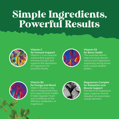 Natures Craft Sugar Magnesium Glycinate Chewable - Chewable Magnesium for Adults & Kids with Glycinate Taurate & Citrate Complex Plus Vitamins D3 B6 & C - Vegetarian Non-GMO & No Artificial Flavors (60 Day)