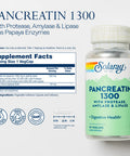 SOLARAY Pancreatin Supplement 1300 mg 90 Count