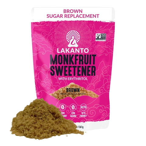 Lakanto Brown Monk Fruit Sweetener With Erythritol, Brown Sugar Substitute Sweetener For Baking, Coffee, Oatmeal & More, Keto, Friendly, Low Calorie, Low Carb, Vegan, Gluten Free, Non GMO, 1 Lb
