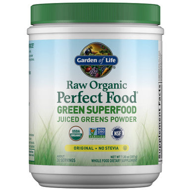 Garden of Life Raw Organic Perfect Food Alkalizer & Detoxifier Juiced Greens Superfood Powder & Raw Organic Perfect Food Green Superfood Juiced Greens Powder - Original Stevia-Free