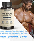 Vinatura Hmb 3000Mg And Vitamin D3 Supplement Capsules Per Serving *Usa Made & Tested* Promotes Muscle Growth & Recovery - Hmb