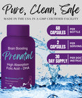 BioImmune Ultra Strength Bio Available Prenatal Vitamins for Women Naturally Occurring Methylated Folate Folic Acid DHA Omega 3 Supports Brain Development Healthy Fetal Development