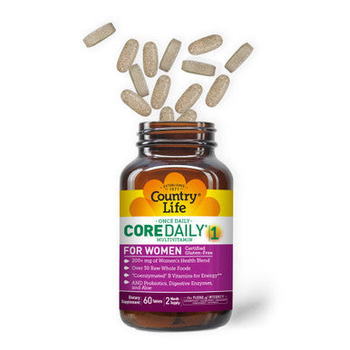 Country Life Core Daily-1 Multivitamins For Women Energy Support 60 Tablets 2 Month Supply