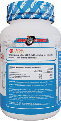 BOOM SPORTZ - ZMB6-100% Pure - Maximum Strength + Absorption 240 Count 80 Servings