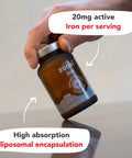 Zooki 100mg Liposomal Iron Bis-Glycinate Capsules 4X Higher Absorption Support Red Blood Cells Immunity Energy Natural Ingredients (30 Servings)