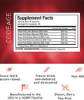Codeage Grass Fed Beef Organs Supplement Glandulars Supplements - ze Dried Non-Defatted Desiccated Liver Heart Kidney Pancreas & Spleen Bovine Pills Beef Vitamins - Non-GMO -180 Capsules
