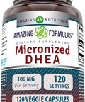 Amazing Nutrition Formulas Micronized DHEA Supplement | 100 Mg Per Serving | Veggie Capsules| Non-GMO | Gluten | Made in USA (1 Pack 120 Count)