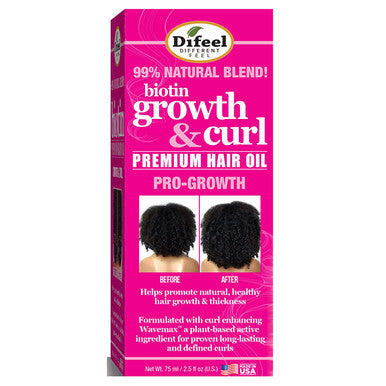 Difeel Biotin Growth and Curl Premium Hair Oil 2.5 oz.