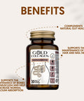 GOLD COLLAGEN Dermabiotix - Probiotics for Gut Health and Hair Nail Skin Supplement with Vitamin C B D Biotin Zinc and Folic Acid - Bones Muscles and Calcium Absorption Support 30 Tablets