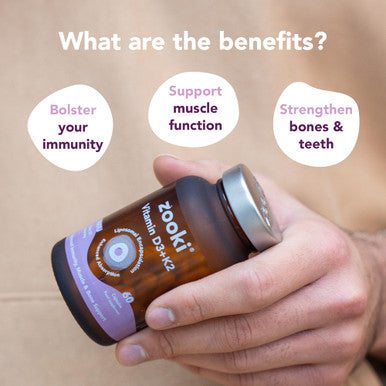 Zooki 3000iu Liposomal Vitamin D3 + K2 Capsules | 4X Higher Absorption | Ultimate Immunity Bones Muscles Support | Vegan | (30 Servings)