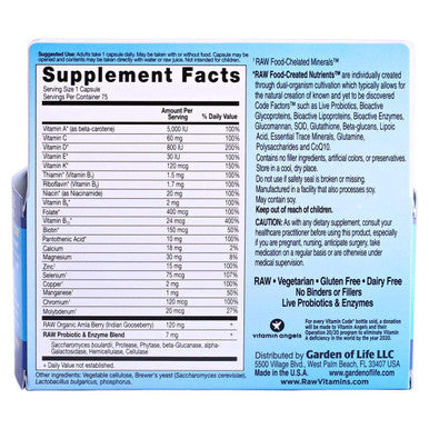 Garden of Life Vitamin Code Raw One For Men 75 Caps