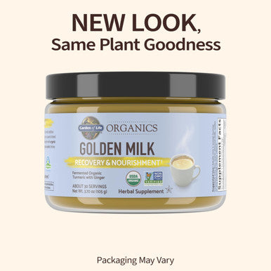 Garden of Life Organics Golden Milk Recovery & Nourishment Powder - 44Mg Turmeric Curcumin (95% Curcuminoids) Ashwagandha - Organic Non-Gmo Vegan & Gluten Free Herbal Supplements 30 Servings