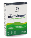 Omvits Vegan Multivitamins & Minerals - with High Strength Vitamin B12 D3 K2 & Iron - 180 Tablets in Low Waste Packaging - 6 Month Supply - Advanced Supplement for Men & Women - Palm Oil & GMO Free