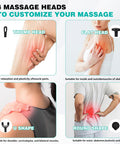 Massage Gun With Extended Handle Revolutionary U-Shaped Back Massager For Pain Relief Deep Tissue Body Massager For Neck,Shoulder,Leg-Reach Every Muscle With Ease,4 Massage Heads & 5 Speed Levels