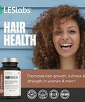 Les Labs Hair Health Hair Growth & Nails Supplement Improved Thickness Strength & Fullness Keratin Biotin Pumpkin Seed & MSM 60 Capsules