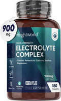 Weightworld Electrolyte Tablets - 6 Months Supply - 180 Vegan Tablets with Sodium Magnesium Chloride Calcium & Potassium for Fasting - Keto Electrolyte Powder Alternative - for Energy & Electrolyte Balance