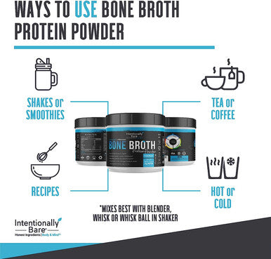 Pure Bone Broth Protein Powder - 20 grams Protein - Supports Keto & Paleo Diets - Collagen Types 1, 2 & 3 - from Grass-Fed, Pasture Raised Cows - Dairy Free, Non-GMO - Unflavored, 20 Servings