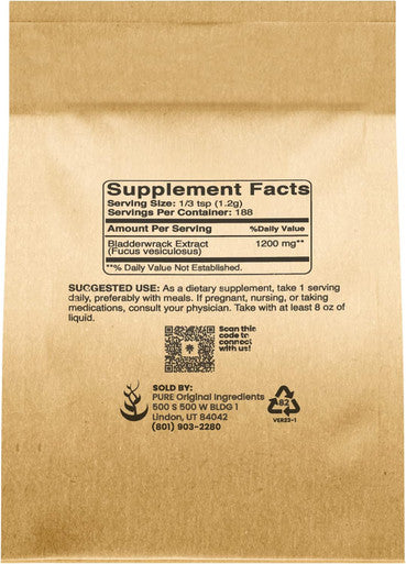 PURE ORIGINAL INGREDIENTS Burdock Root And Bladderwrack Powder Bundle, 8 Oz Each, Lab-Verified, Herbal Supplements