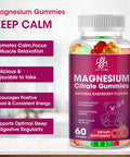 Magnesium Citrate Gummies for Adults and Kids, Promotes Healthy Relaxation, Muscle, Bone & Energy Support, Natural Flavor Gummy Supplement, Gluten Free Vegetarian GMO-Free Chewable (2 Pack)