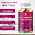 Magnesium Citrate Gummies for Adults and Kids, Promotes Healthy Relaxation, Muscle, Bone & Energy Support, Natural Flavor Gummy Supplement, Gluten Free Vegetarian GMO-Free Chewable (2 Pack)