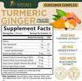 Nature'S Nutrition Turmeric Curcumin and Ginger Gummies with Black Pepper Extract High Absorption Potent 95% Curcuminoids Turmeric Curcumin Supplement Nature's Tumeric Curcuma Gummy Pills Joint Support - 120 Gummies