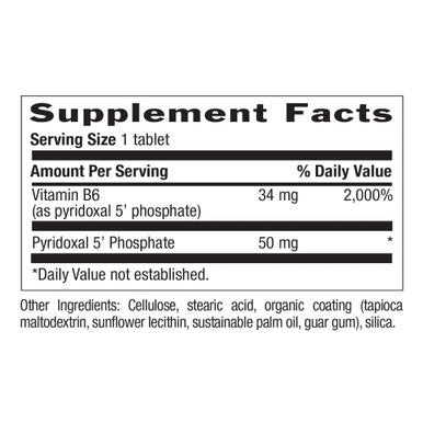 Country Life P5P Vitamin B6 (Pyridoxal Phosphate) 50Mg 100 Tablets Certified Gluten Free Certified Vegan Verified Non-Gmo Verified