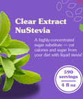 Nunaturals Clear Extract Stevia, Plant-Based Sweetener, Plastic Bottle, 4 Oz