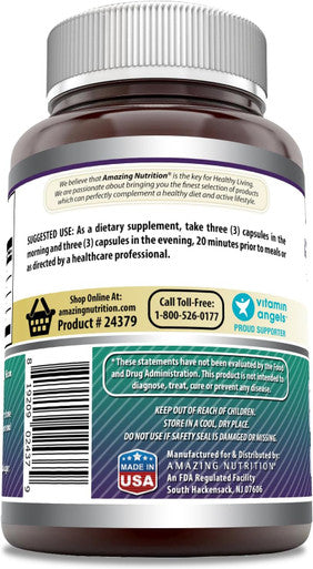 Amazing Nutrition Formulas Advanced Collagen Supplement | Collagen Type I II & III with Vitamin C & Hyaluronic Acid | 1600 Mg Per Serving | 180 Capsules | Non-GMO | Gluten- | Made in USA