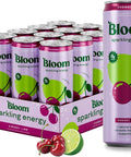 Bloom Nutrition Sparkling Energy Drink Minis, Raspberry Lemon & Strawberry Watermelon, 7.5oz 12 Pack