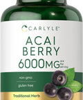 Carlyle Acai Berry Capsules 6000Mg | 250 Count | Non-Gmo & Gluten Free Acai Berry Extract