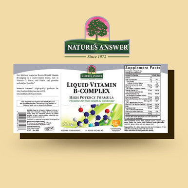 Nature'S Answer Liquid Vitamin B-Complex Supports Healthy Energy Levels | Promotes Healthy Nerve Function | All-Natural Tangerine Flavor | Gluten- & Benzoate- 16oz