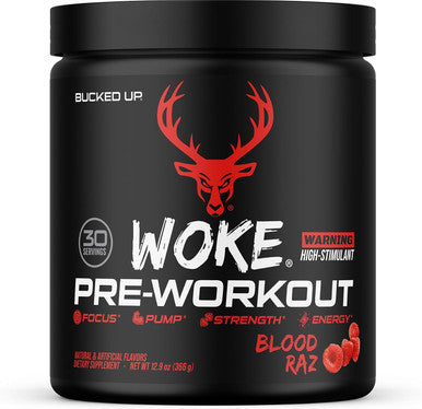 Bucked Up Woke HIGH STIM Pre Workout Best Tasting Focus Nootropic Pump Strength and Growth