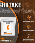 BulkSupplements Shiitake Mushroom Extract Powder - Mushroom Powder for Cooking - Mushroom Supplements - Brain Supplement - Shiitake Mushrooms (250 Grams - 8.8 oz)
