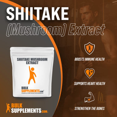 BulkSupplements Shiitake Mushroom Extract Powder - Mushroom Powder for Cooking - Mushroom Supplements - Brain Supplement - Shiitake Mushrooms (250 Grams - 8.8 oz)