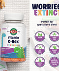KAL Vitamin C-Rex Kids' Gummies, Vitamin C Gummies for Kids, Healthy Immune, Bone, Muscle & Skin Support Vitamin C Gummy, Vegan, Gluten , 60 Day , 30 Servings, 60 Gummies