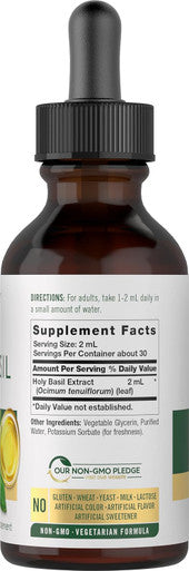 Carlyle Holy Basil Extract Liquid | 2 Fl Oz | Tulsi Herb Tincture | Vegetarian | Non-GMO Gluten Supplement