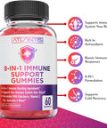 Atlantis Nutrition 8-In-1 Immune Support Gummies W/Elderberry - Immune Support Supplement W/Elderberry, Quercetin, Zinc & Vitamin C Gummies - Immunity Boosters For Adults & Kids - Delicious Elderberry Flavor - 60 Count