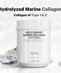 Codeage Marine Collagen Powder - Wild-Caught Hydrolyzed Fish Collagen Peptides - Type 1 & 3 Collagen Protein Supplement - Amino Acids for Skin Hair Nails - Paleo Friendly Non-GMO 15.87 Ounces