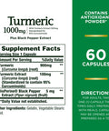 Nature's Bounty Turmeric With Black Pepper Extract Supports Antioxidant Health 1000Mg 60 Capsules