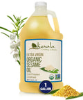 Kevala Organic Extra Virgin Sesame Oil 64 fl oz 1/2 Gal Sesame Seed Organic Cooking Oil Cold Pressed Unrefined