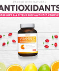 Buffered Vitamin C 1000mg Tablets NonGMO Immune Support Supplement with VIT C Citrus Bioflavonoids Calcium Ascorbate and Rose Hips Immune System Booster 100 Tablets No Pills or Gummies