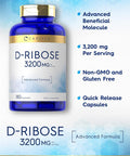 Carlyle D-Ribose Capsules | 3200mg | 180 Pills | Advanced Formula | Non-GMO Gluten Supplement