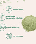 Micro Ingredients Organic Bamboo Extract Powder 8 Ounce (1 Year Supply) Rich in Silica and Minerals Supports Healthy Skin Nail Hair Joints and Bones Non-GMO and Vegan Friendly